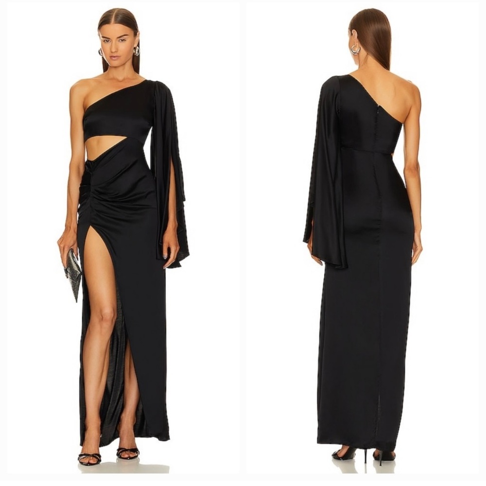 Elegant Black One-Shoulder Evening Gown